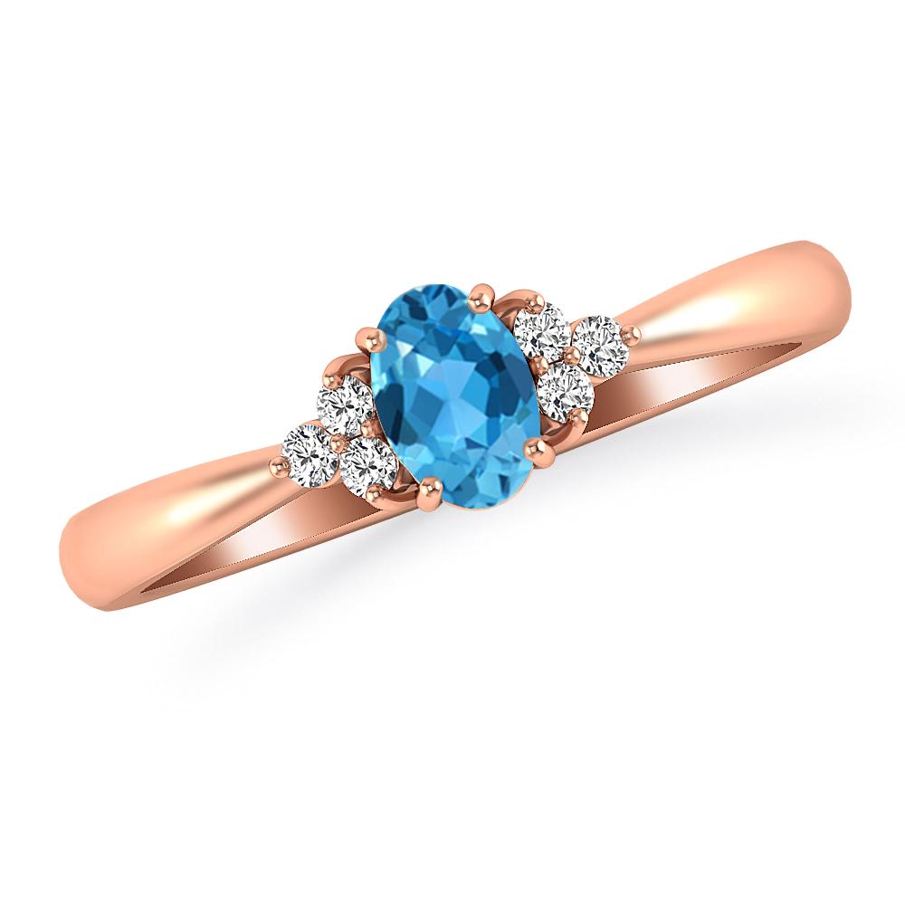 Rose Gold - Blue Topaz