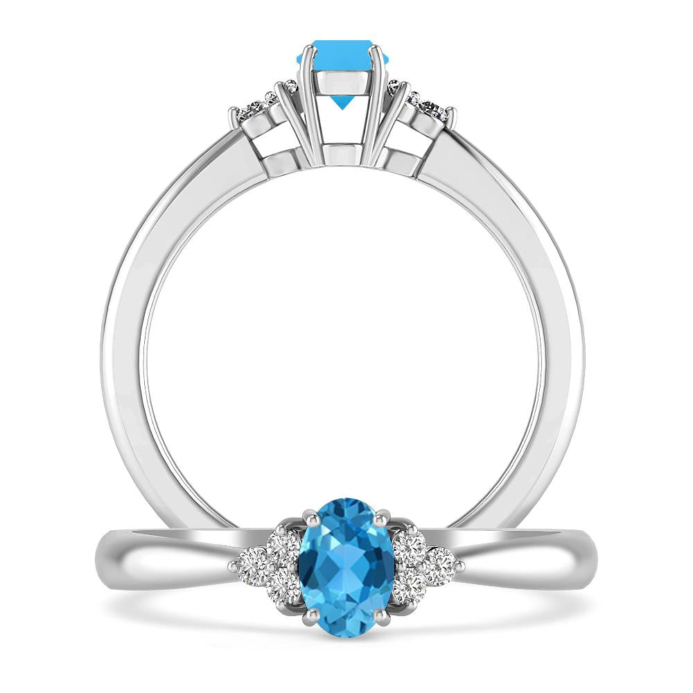 White Gold - Blue Topaz