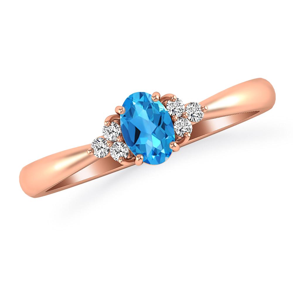 Rose Gold - Blue Topaz