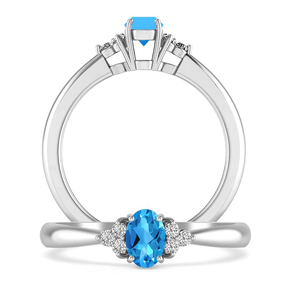 White Gold - Blue Topaz