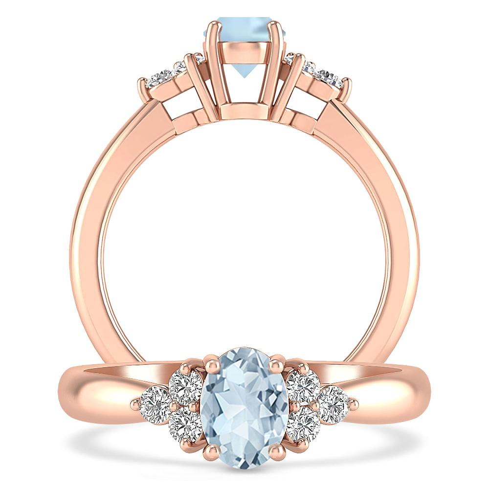 Rose Gold - Aquamarine