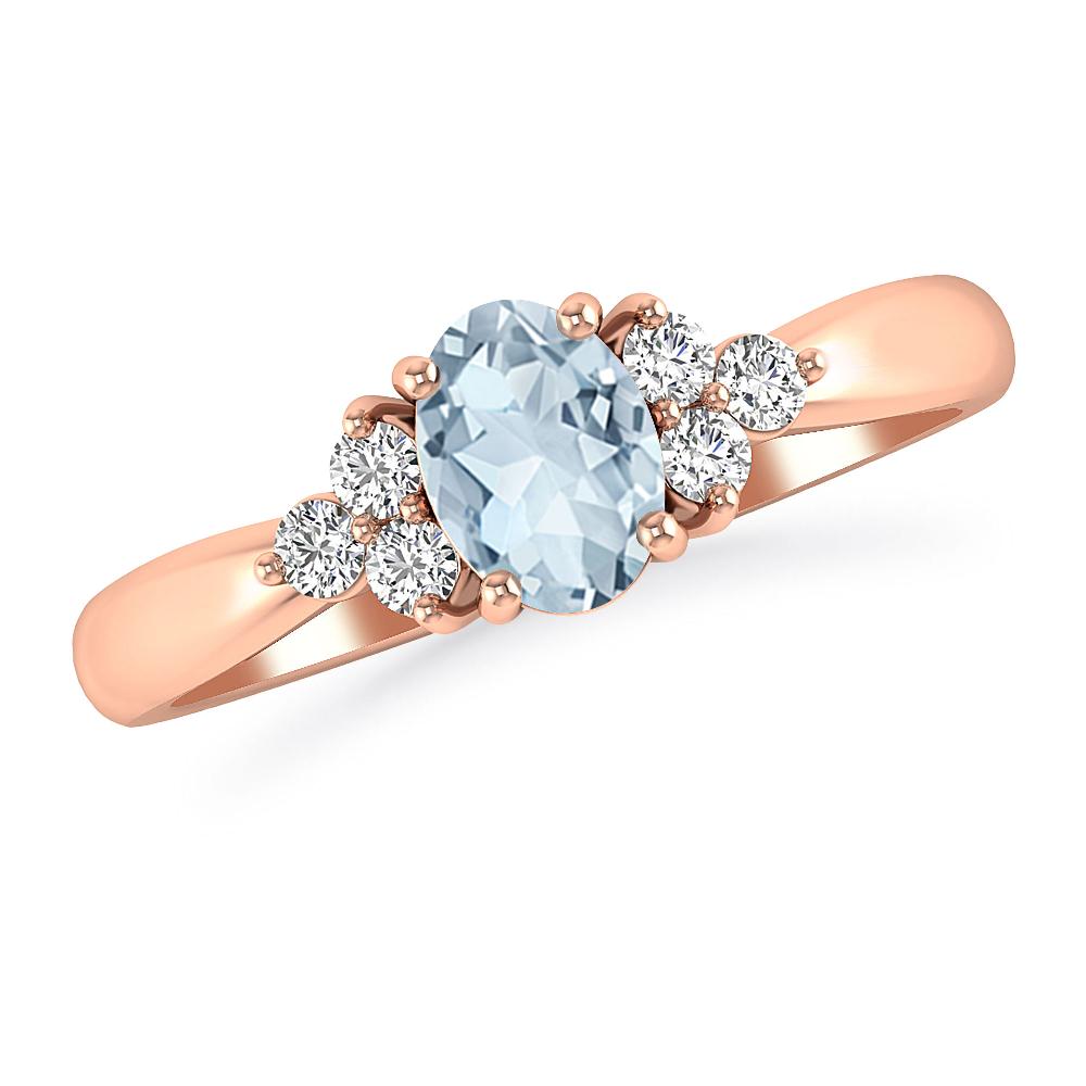 Rose Gold - Aquamarine