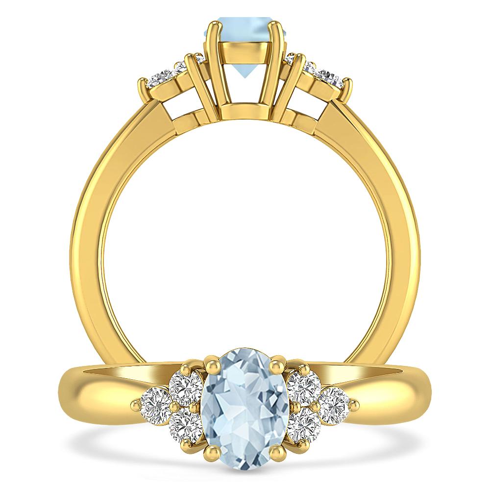 Yellow Gold - Aquamarine