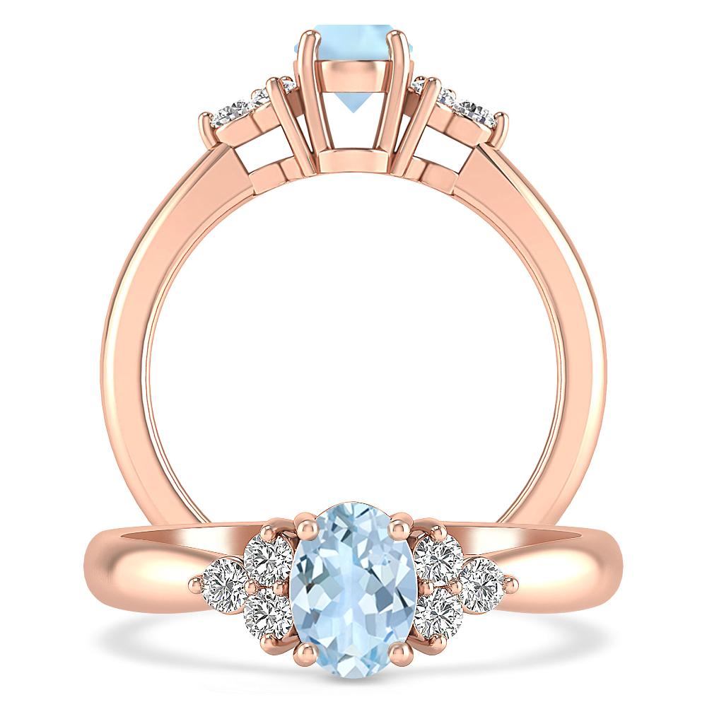 Rose Gold - Aquamarine