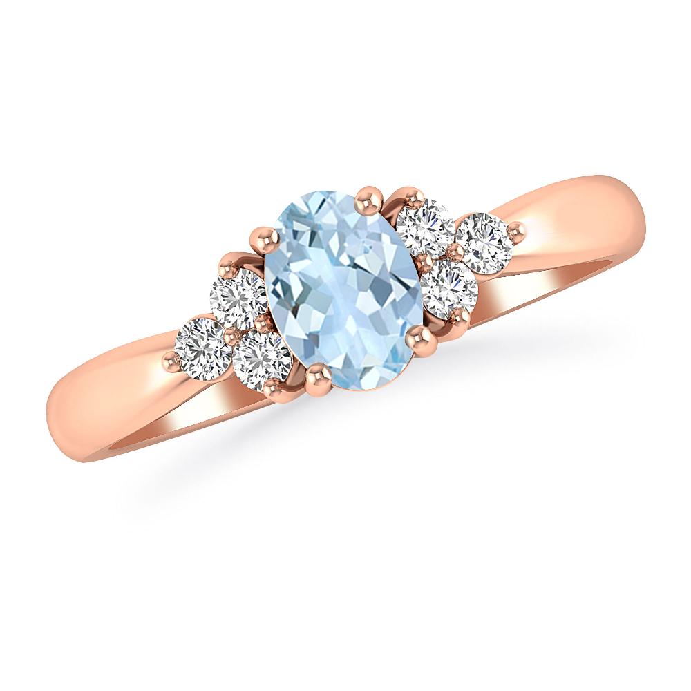 Rose Gold - Aquamarine