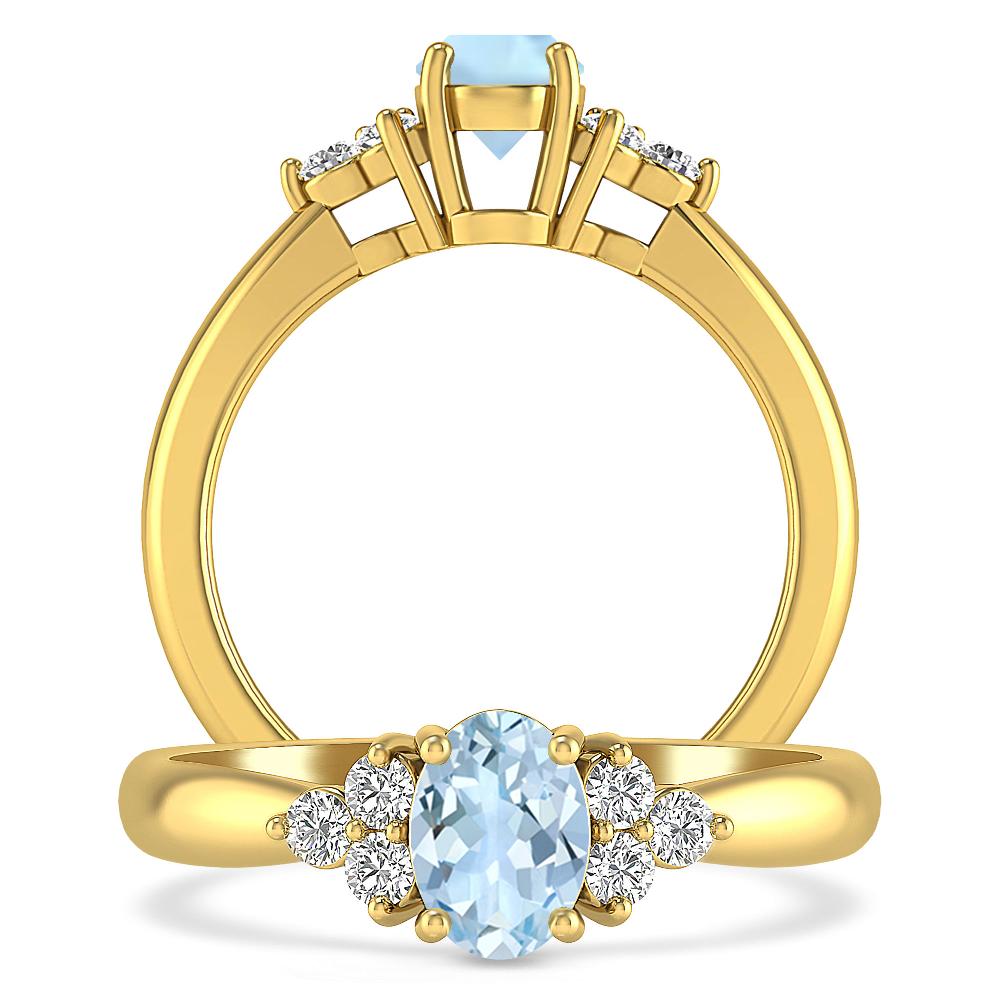 Yellow Gold - Aquamarine