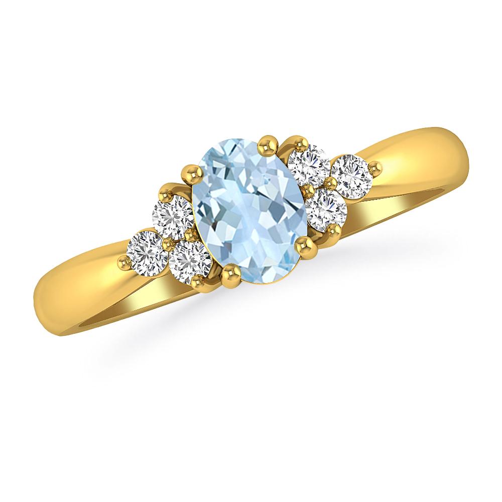 Yellow Gold - Aquamarine