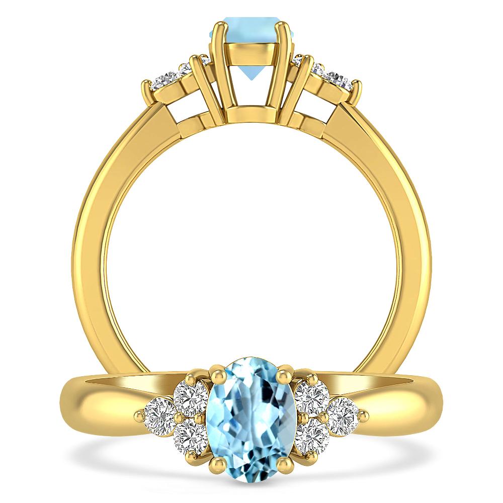 Yellow Gold - Aquamarine