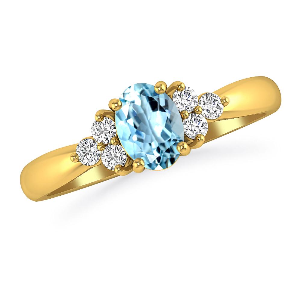 Yellow Gold - Aquamarine