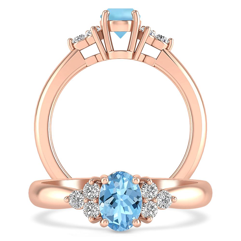 Rose Gold - Aquamarine