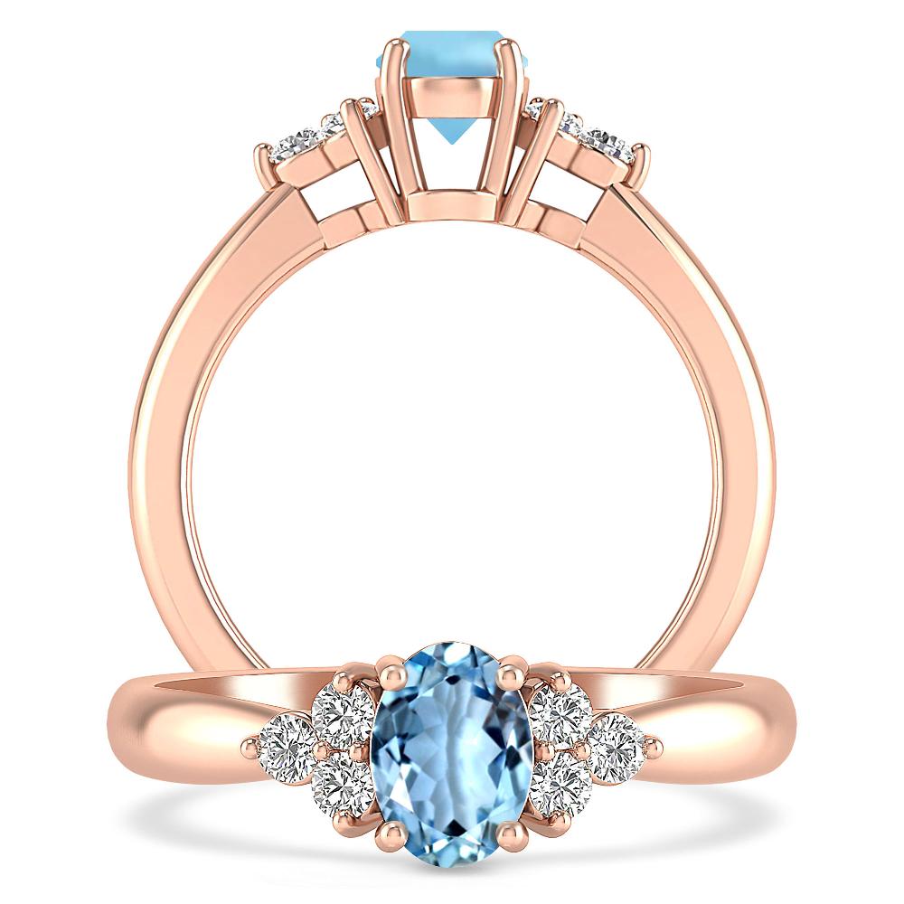 Rose Gold - Aquamarine