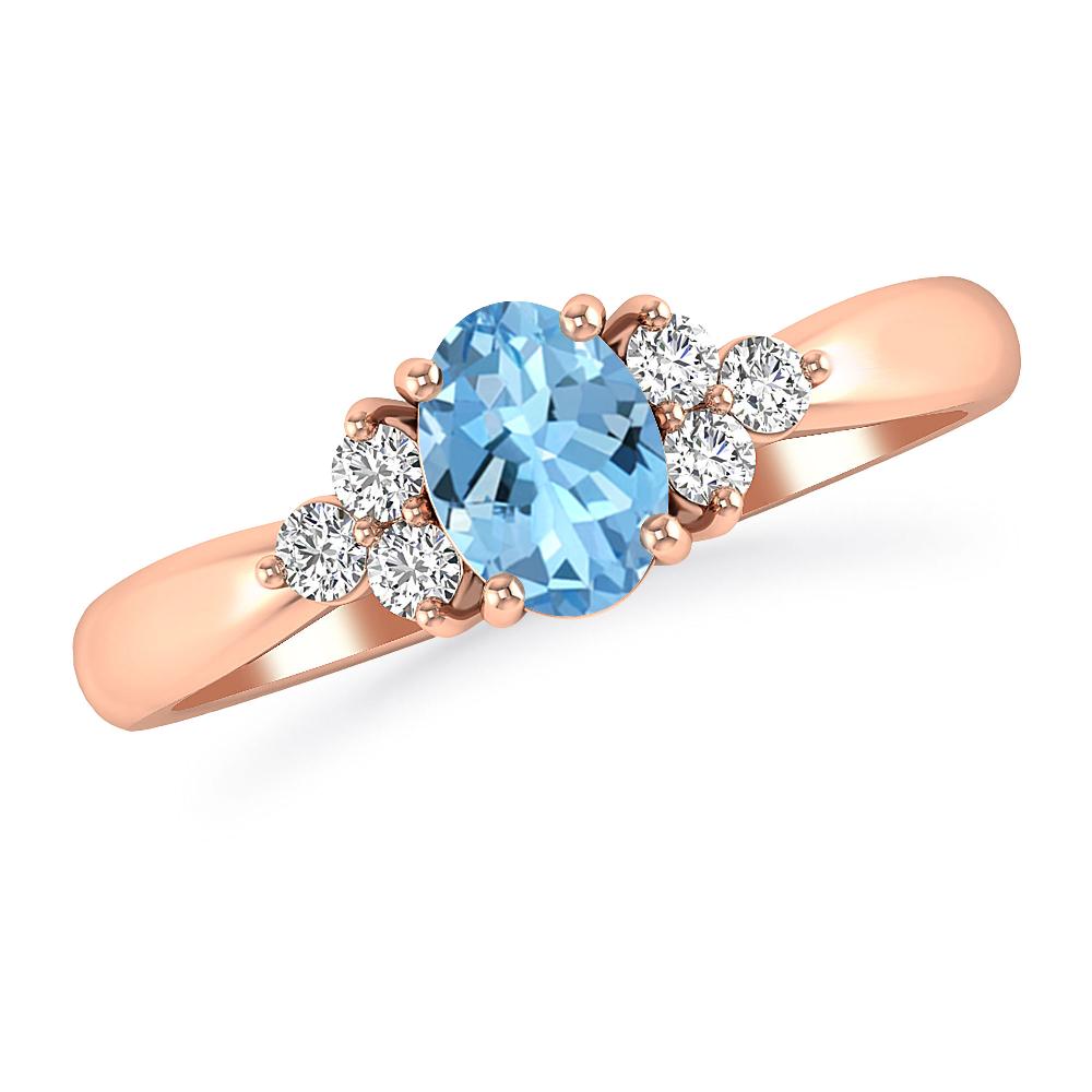 Rose Gold - Aquamarine