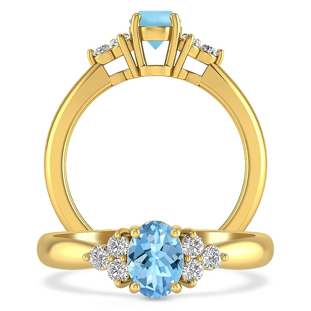 Yellow Gold - Aquamarine