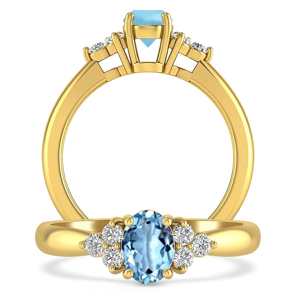 Yellow Gold - Aquamarine