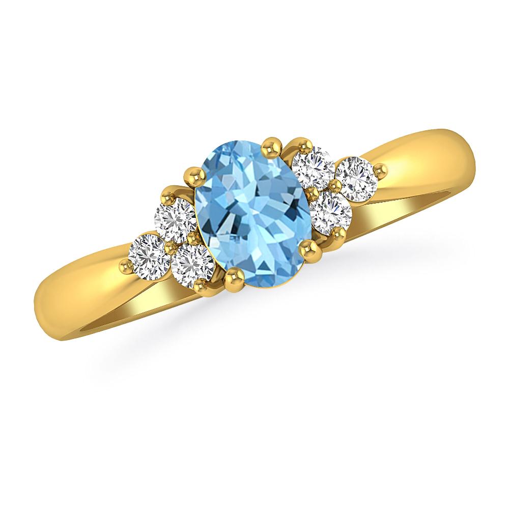 Yellow Gold - Aquamarine