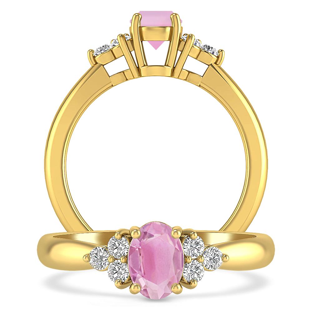 Yellow Gold - Pink Tourmaline