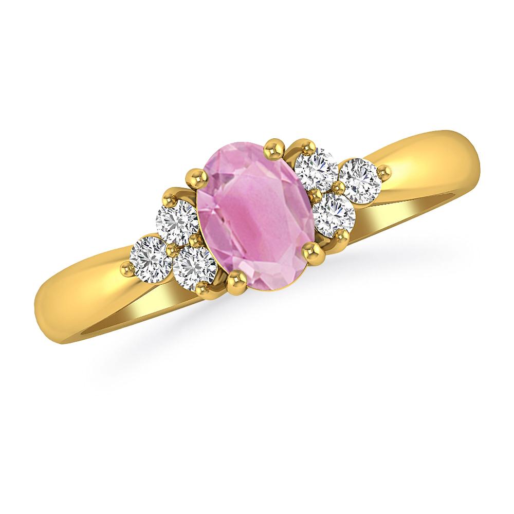 Yellow Gold - Pink Tourmaline