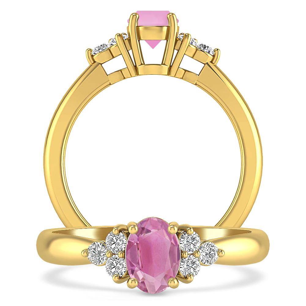 Yellow Gold - Pink Tourmaline