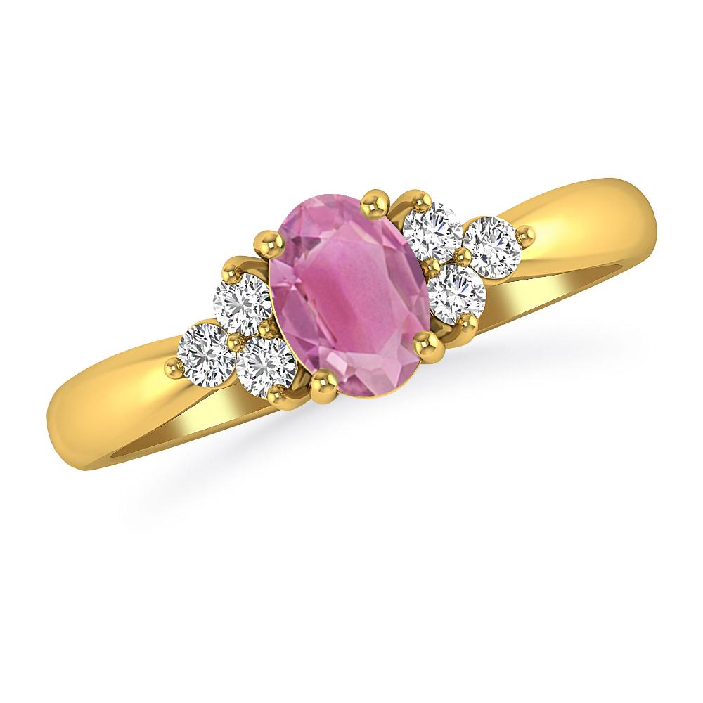 Yellow Gold - Pink Tourmaline