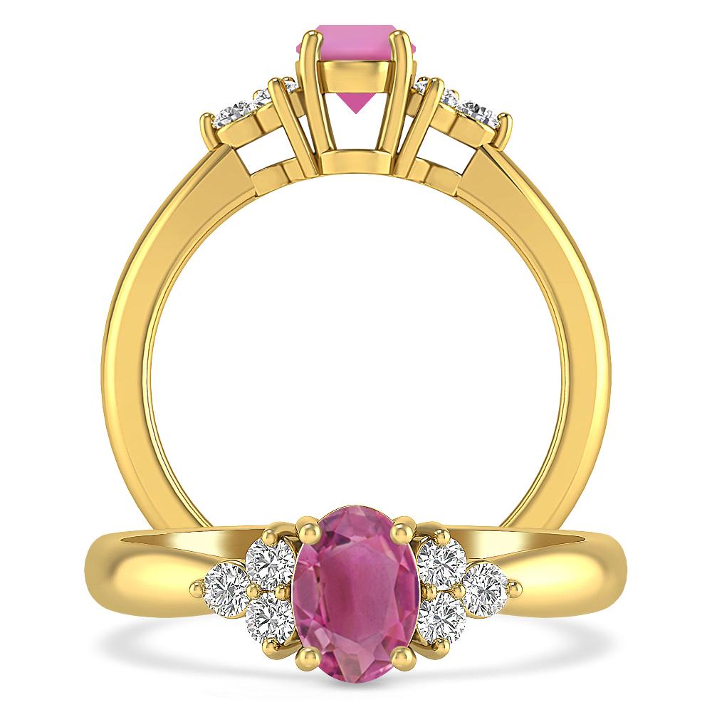 Yellow Gold - Pink Tourmaline