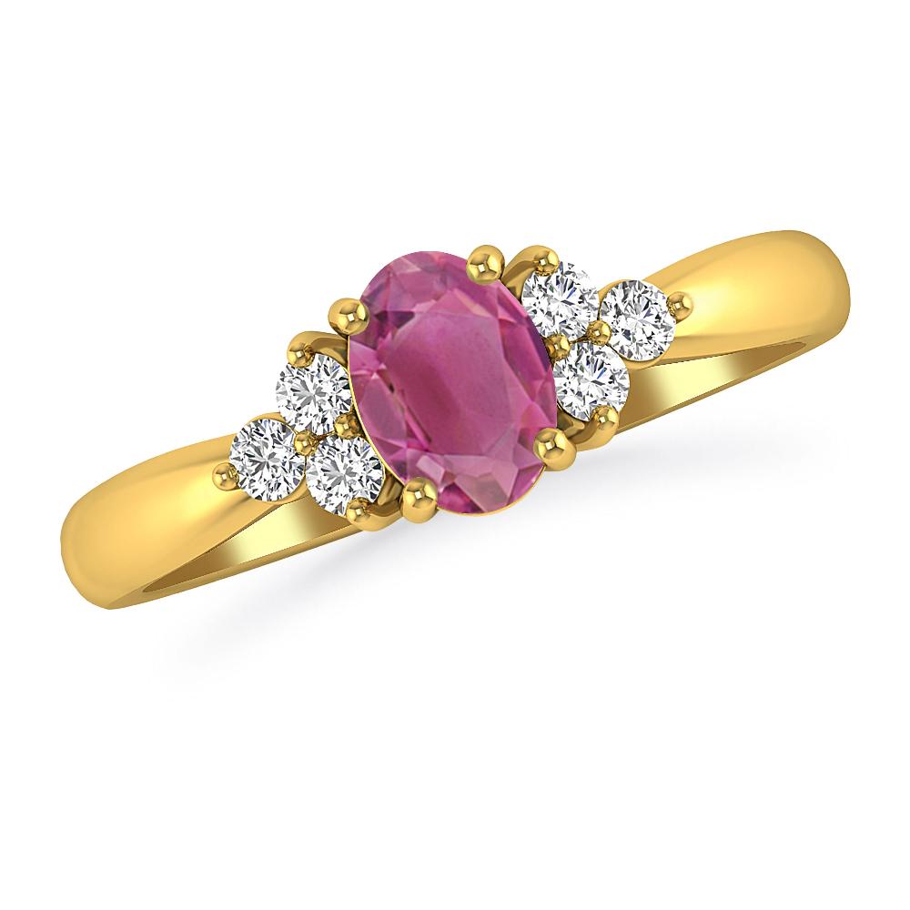 Yellow Gold - Pink Tourmaline