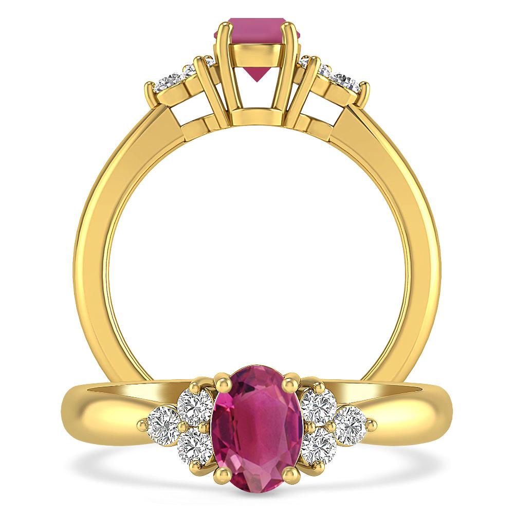 Yellow Gold - Pink Tourmaline