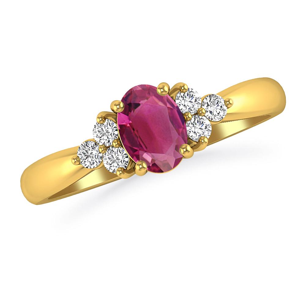 Yellow Gold - Pink Tourmaline