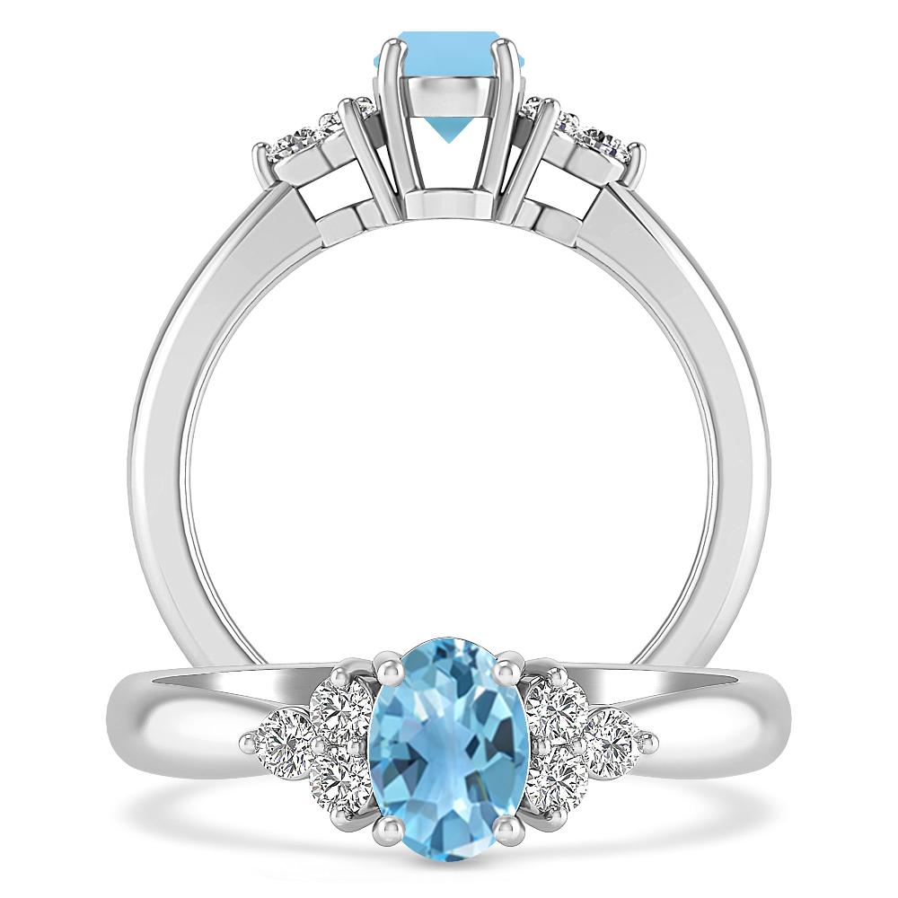 White Gold - Blue Topaz