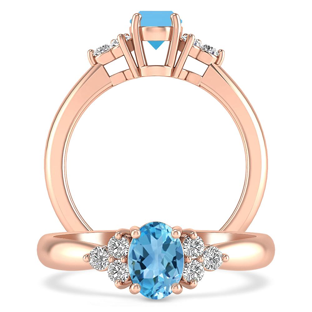 Rose Gold - Blue Topaz