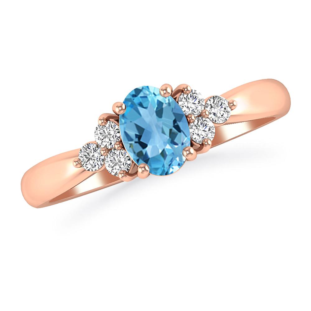 Rose Gold - Blue Topaz