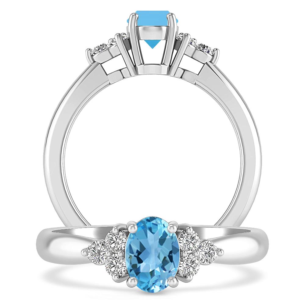 White Gold - Blue Topaz