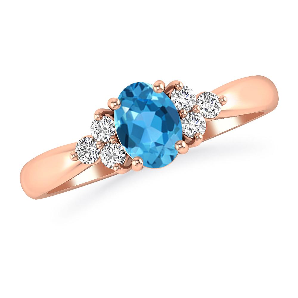 Rose Gold - Blue Topaz