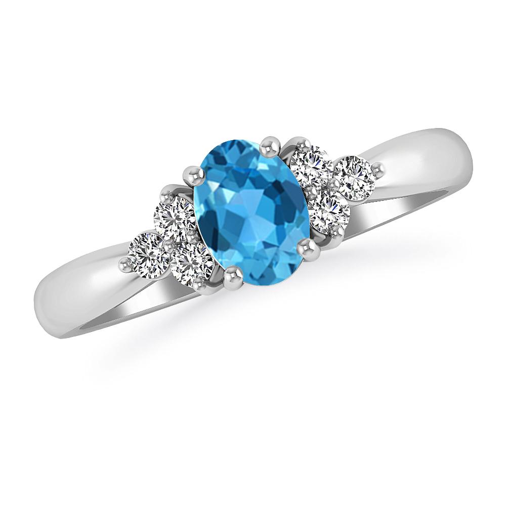 White Gold - Blue Topaz