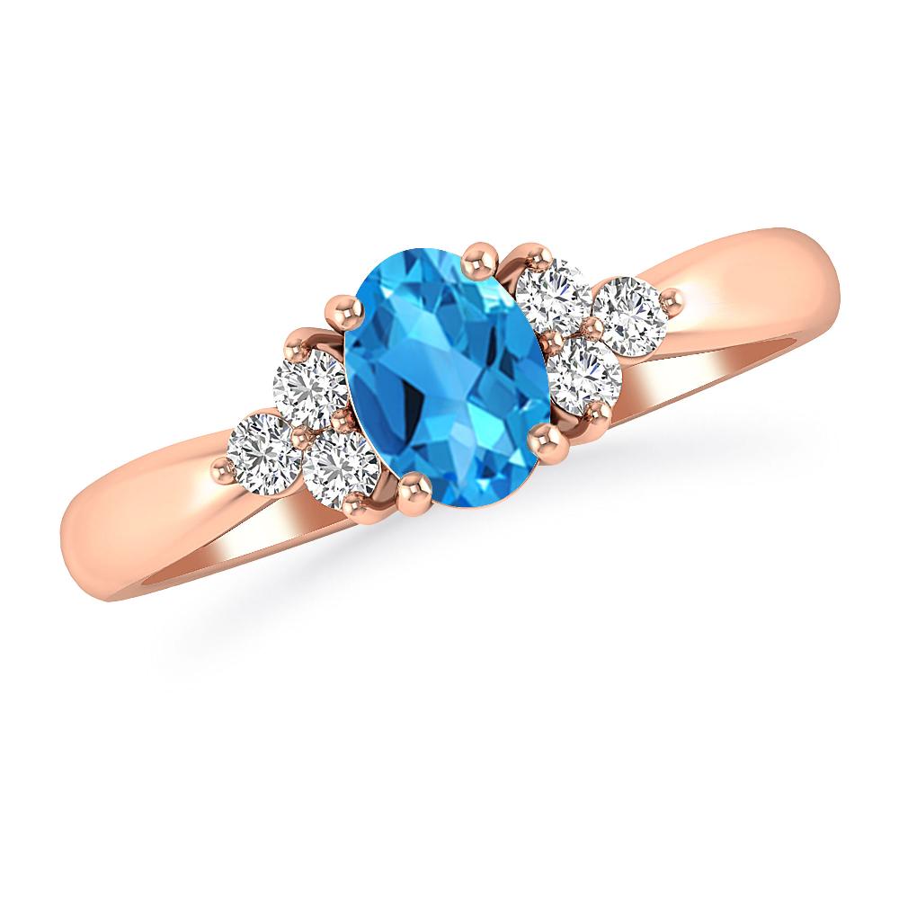 Rose Gold - Blue Topaz