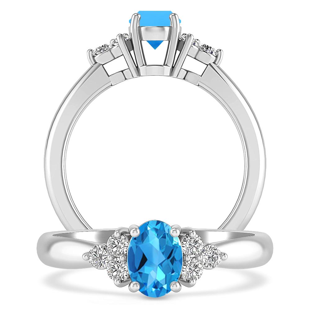 White Gold - Blue Topaz