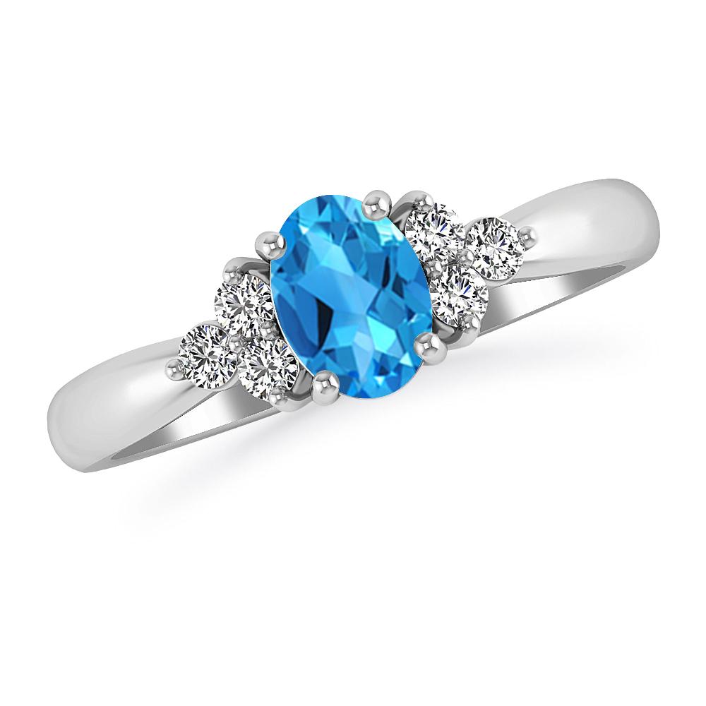 White Gold - Blue Topaz