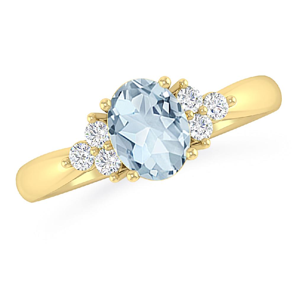 Yellow Gold - Aquamarine