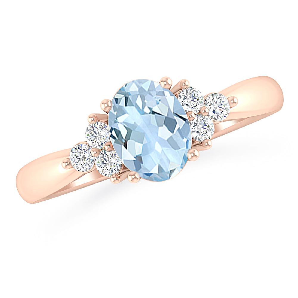 Rose Gold - Aquamarine