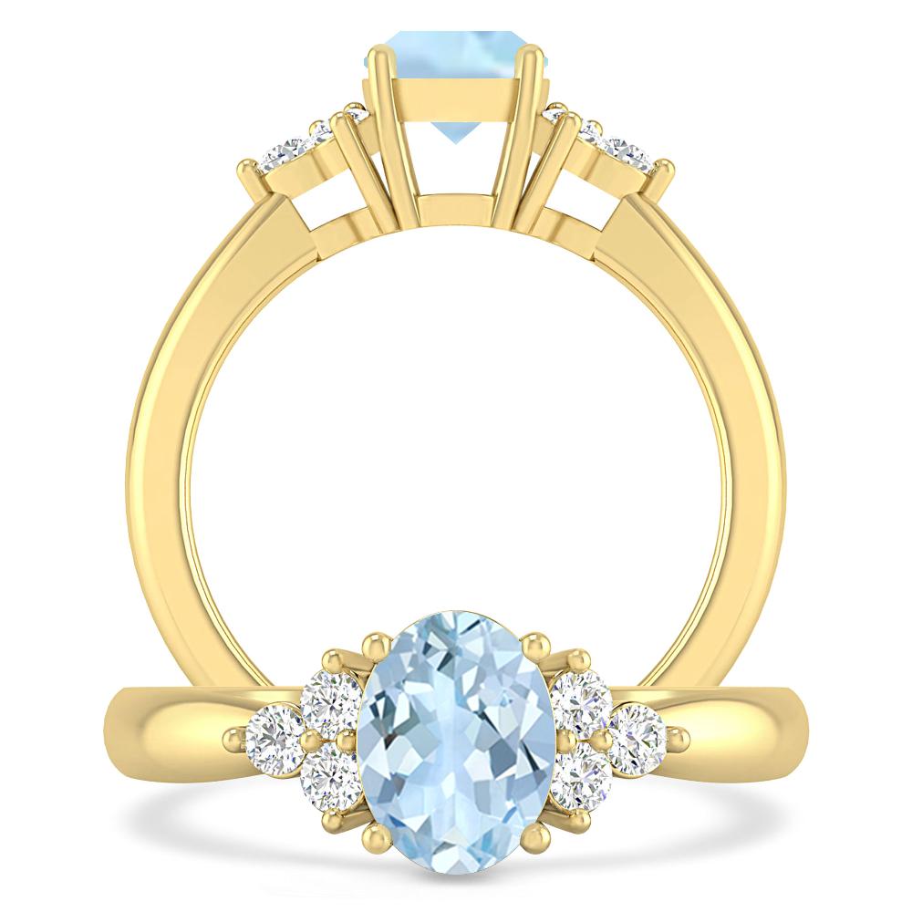 Yellow Gold - Aquamarine