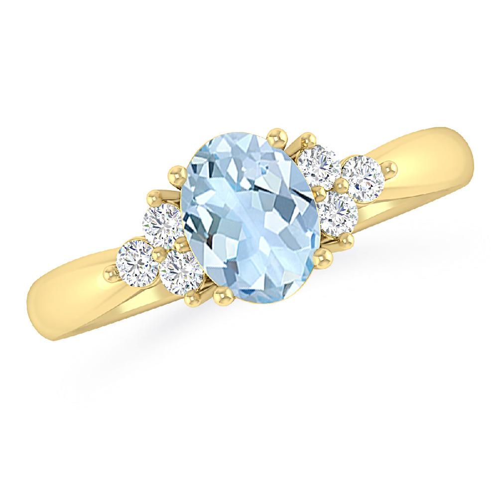 Yellow Gold - Aquamarine