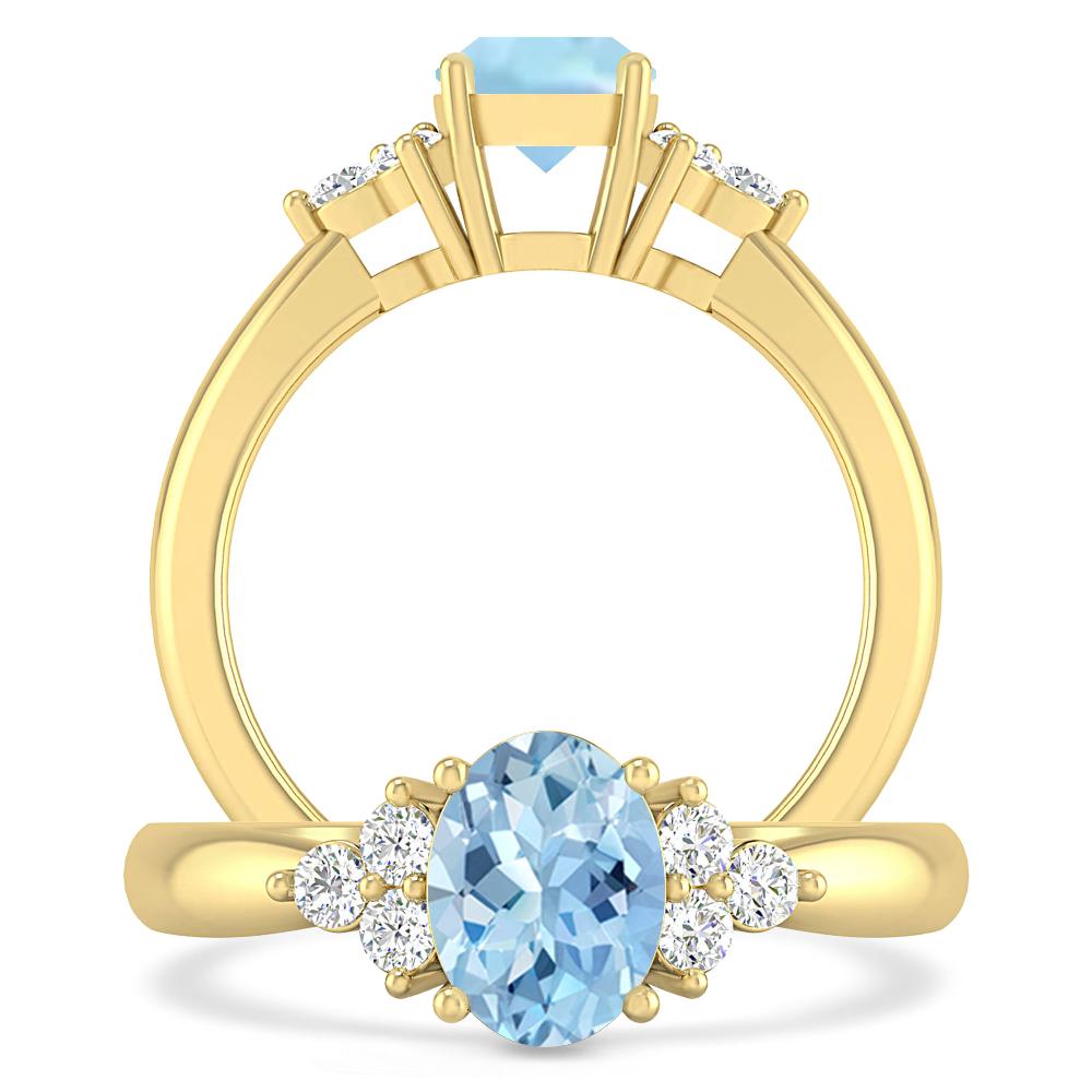 Yellow Gold - Aquamarine