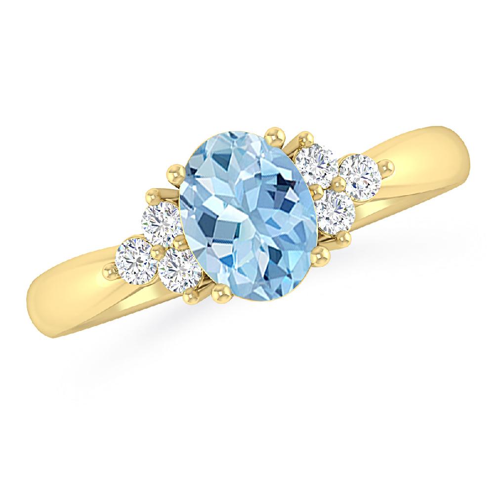 Yellow Gold - Aquamarine