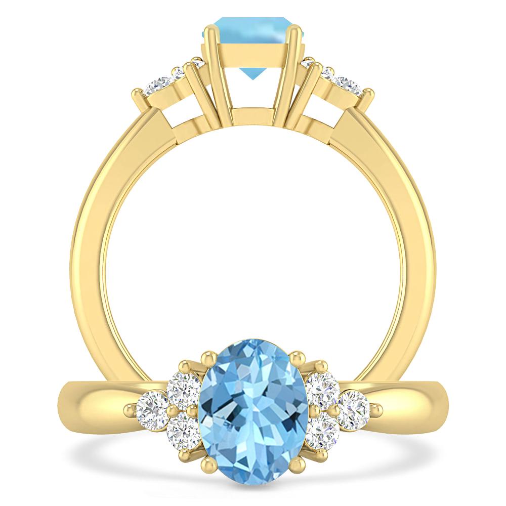 Yellow Gold - Aquamarine