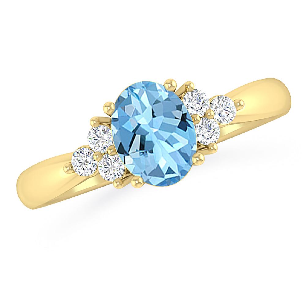 Yellow Gold - Aquamarine