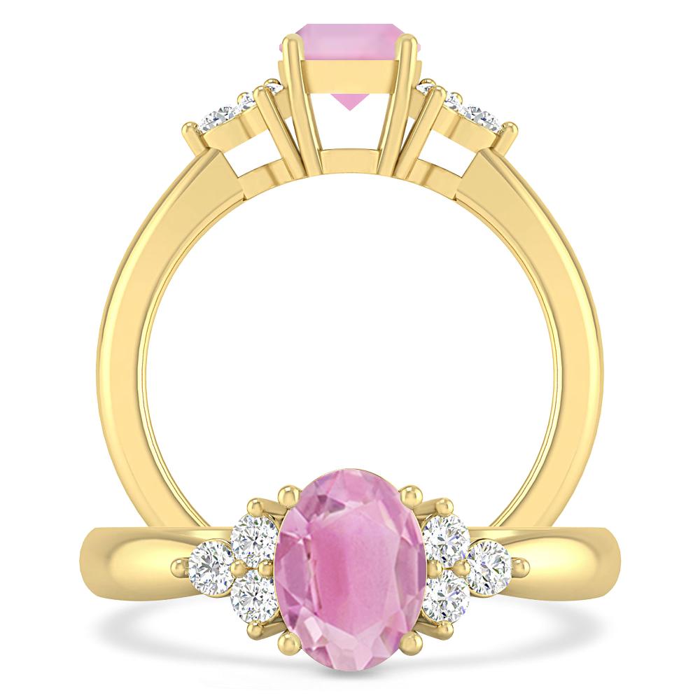 Yellow Gold - Pink Tourmaline