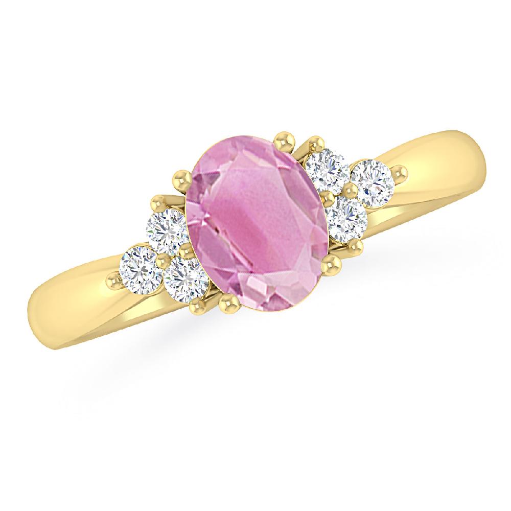 Yellow Gold - Pink Tourmaline