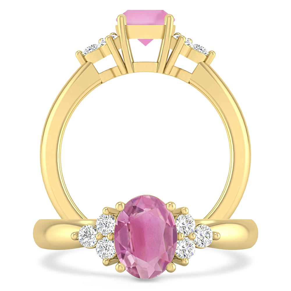 Yellow Gold - Pink Tourmaline