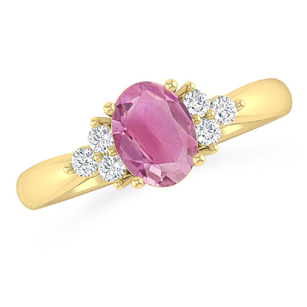 Yellow Gold - Pink Tourmaline