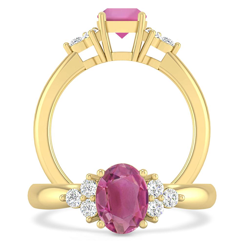 Yellow Gold - Pink Tourmaline