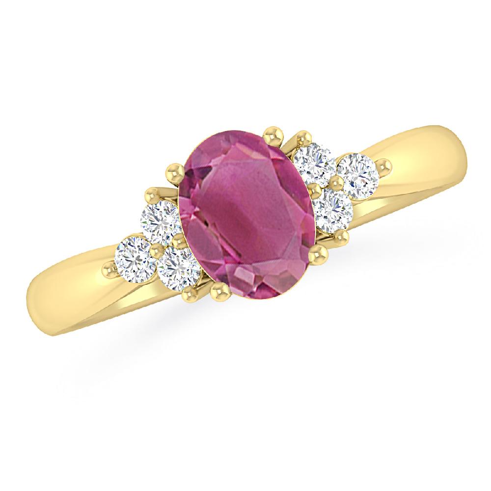 Yellow Gold - Pink Tourmaline